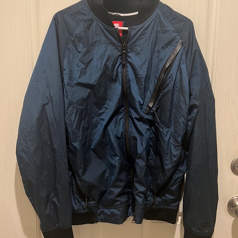 NIKE‎ Sportswear Tech jacket Hypermesh Varsity Jacket blue Black Large